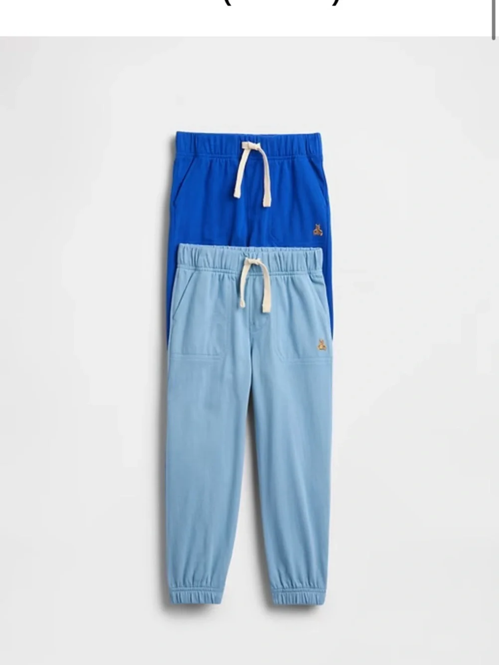 GAP Kids Two-Pack Joggers in Royal Blue & Light Blue - NWT 6-12 Months